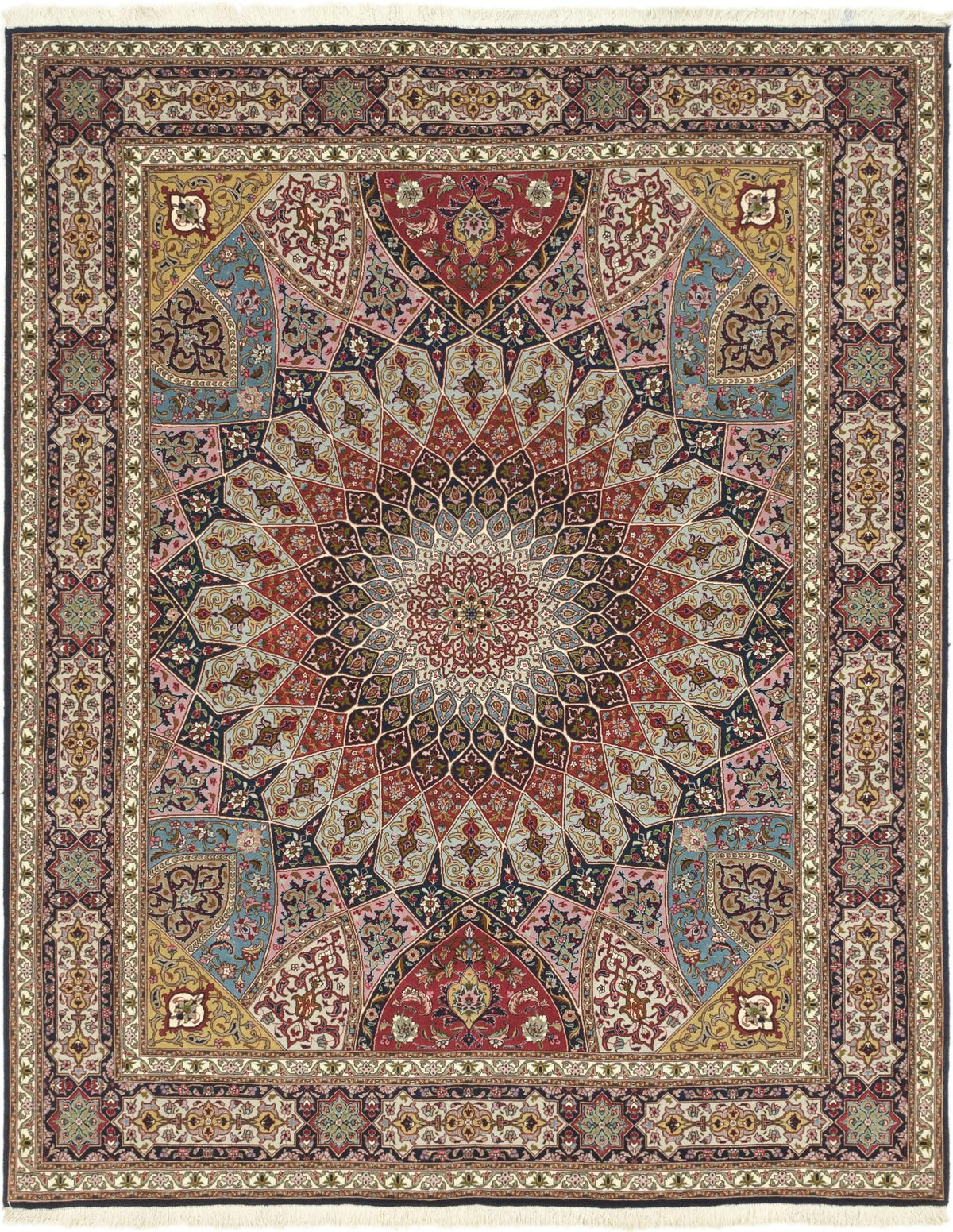 Hand-Knotted Grand Kaleidoscope Ochre Wool Rug