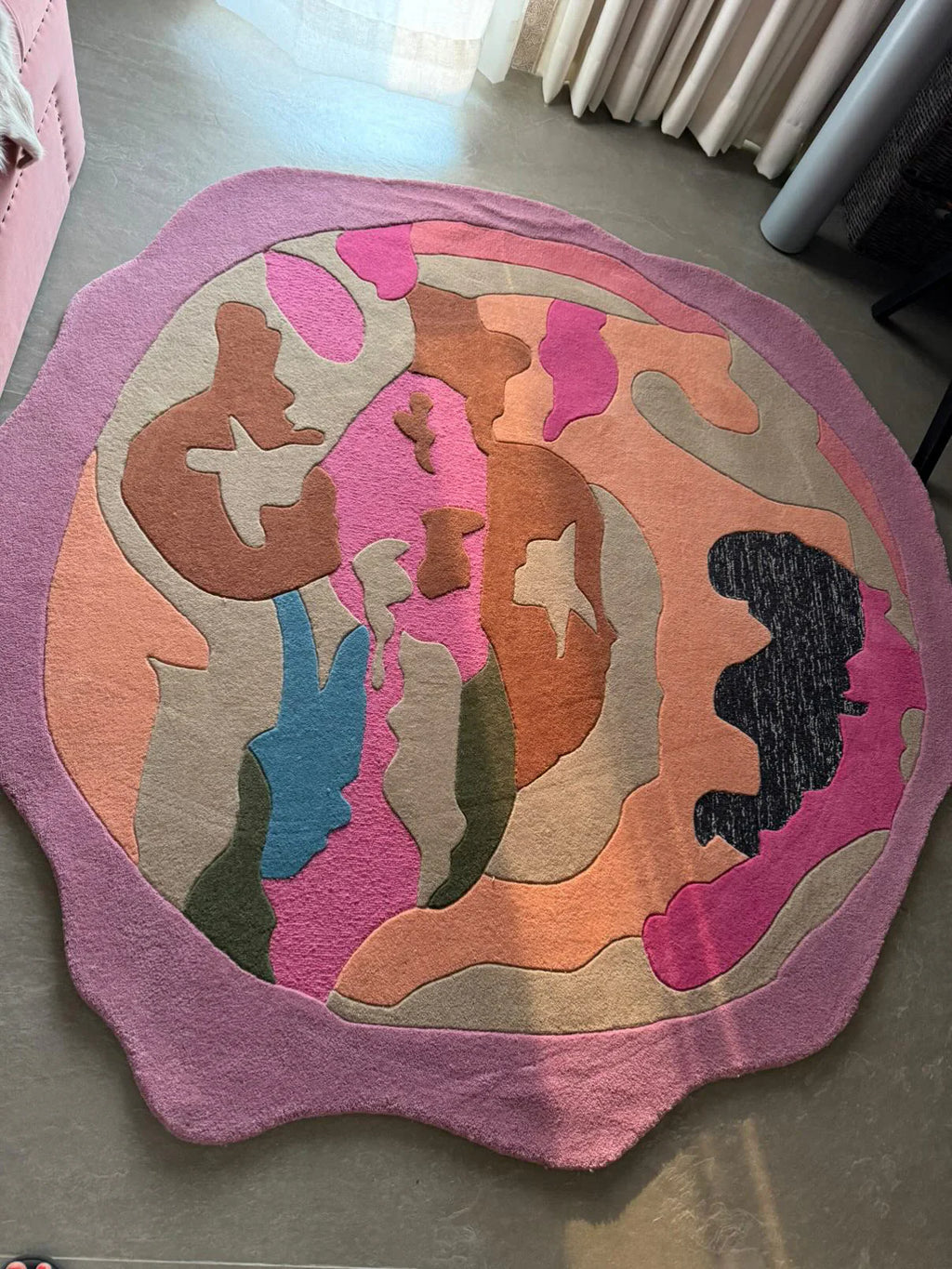 Blush Orbit Organic Abstract New Zealand Rug