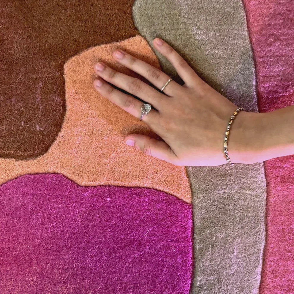 Blush Orbit Organic Abstract New Zealand Rug