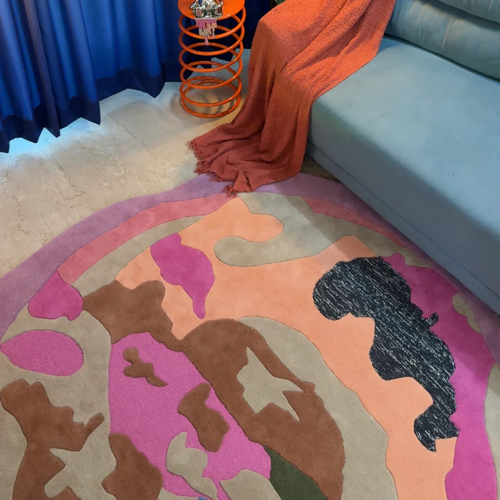 Blush Orbit Organic Abstract New Zealand Rug