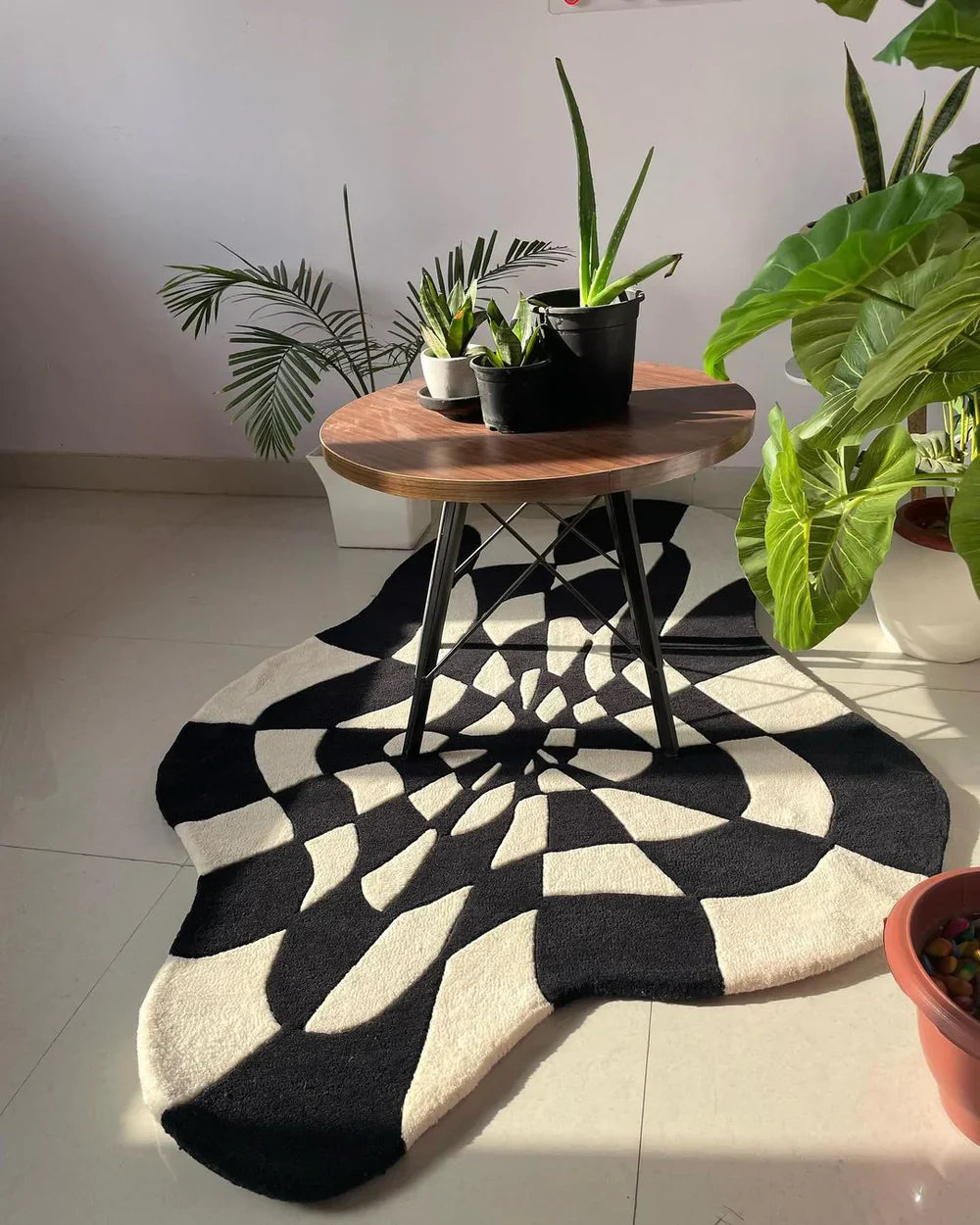 Black Obsidara Contemporary Hand Tufted New Zealand Rug