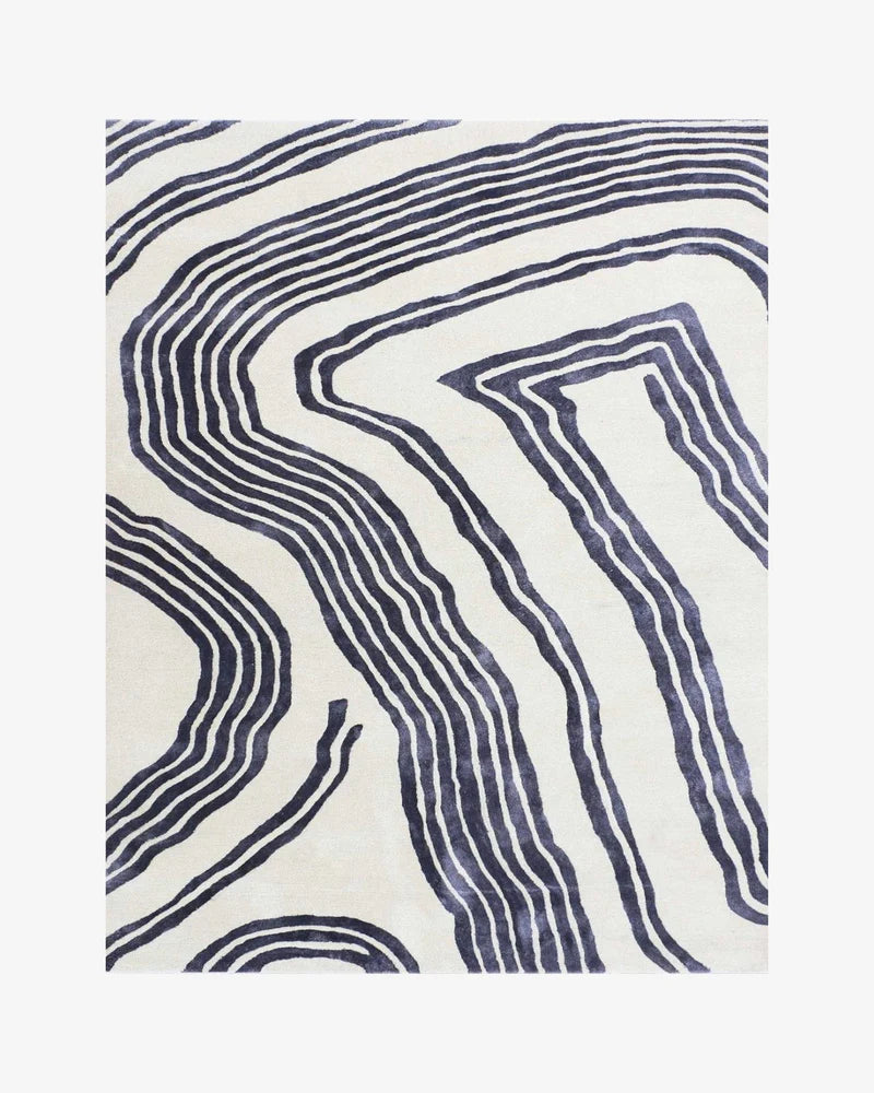 Ethereal Contour Silk Designer Rug