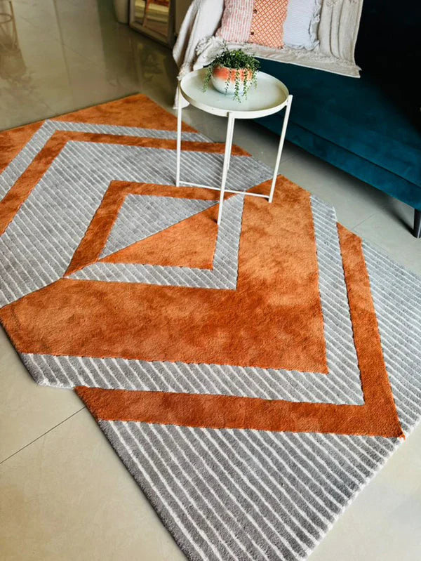 Modern Triangle Frame Area Irregular Rug