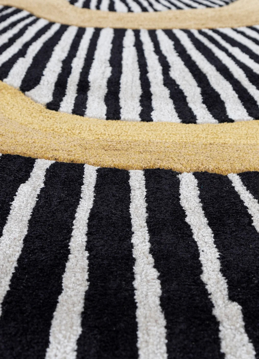 Black Layered Radial Rug