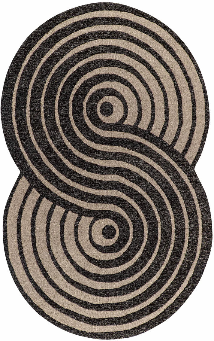 Modern Crescent Shape Abstract Area Rug