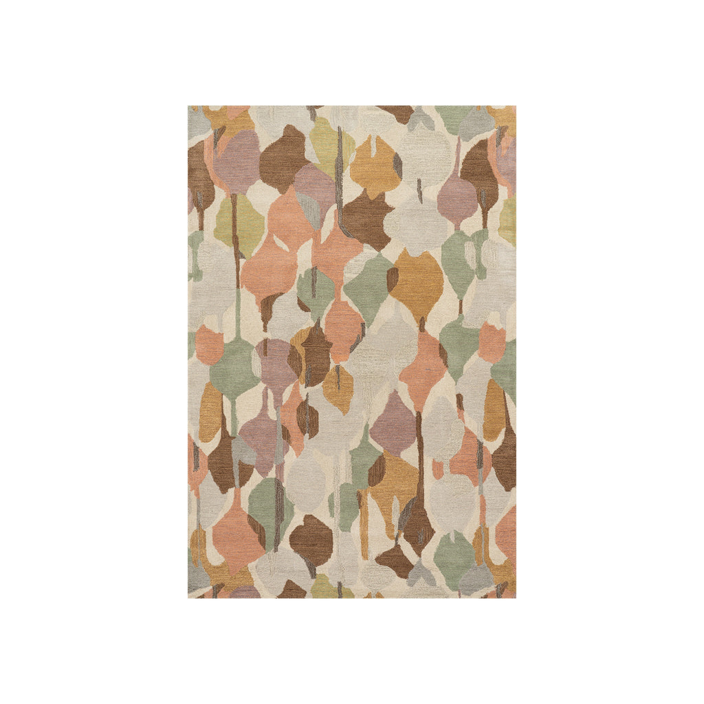 Multicolor Artisan Foliage Modern Rug