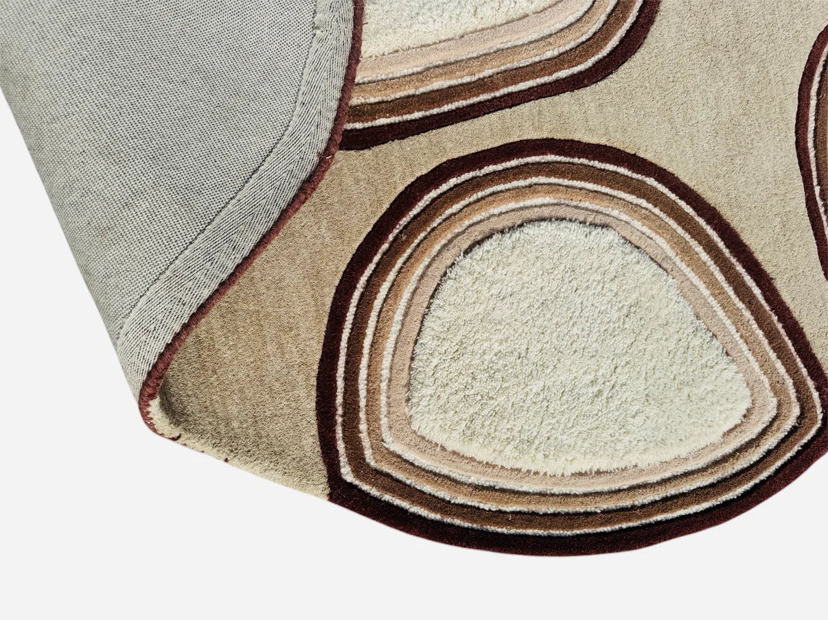 Pebble Ring Abstract Area Hand Tufted New Zealand Wool Rug