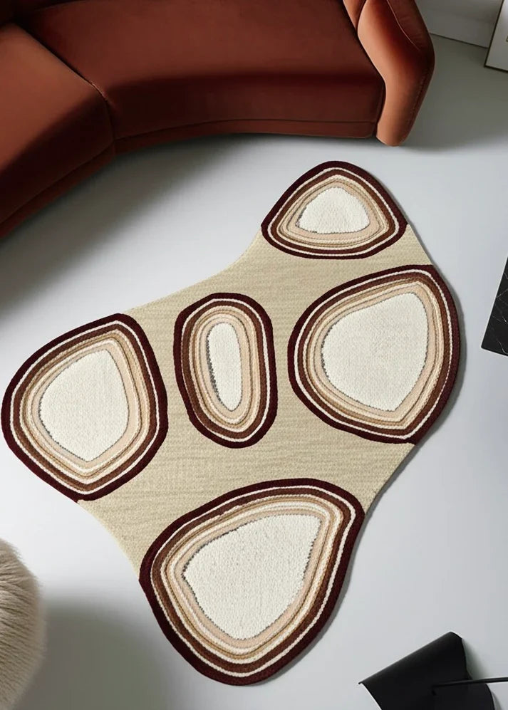 Pebble Ring Abstract Area Hand Tufted New Zealand Wool Rug