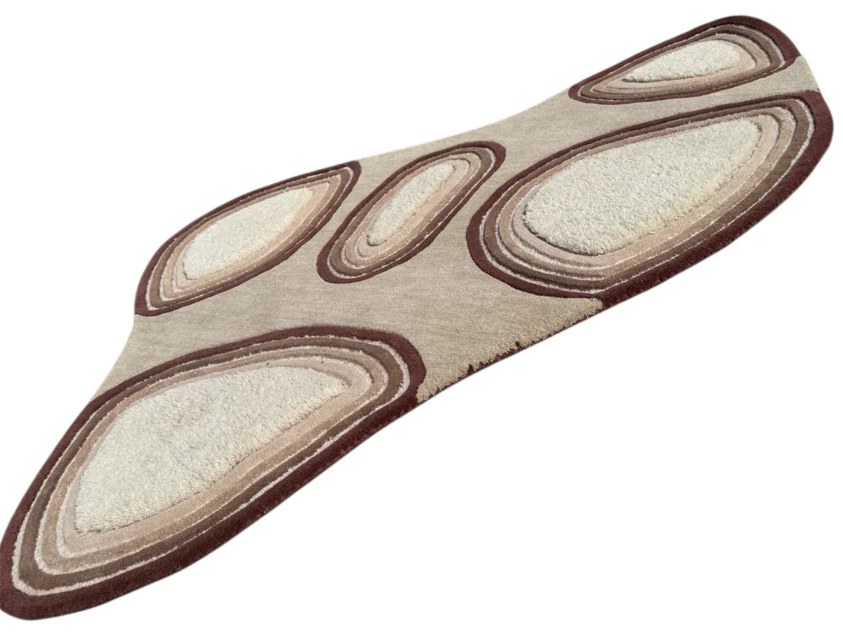 Pebble Ring Abstract Area Hand Tufted New Zealand Wool Rug