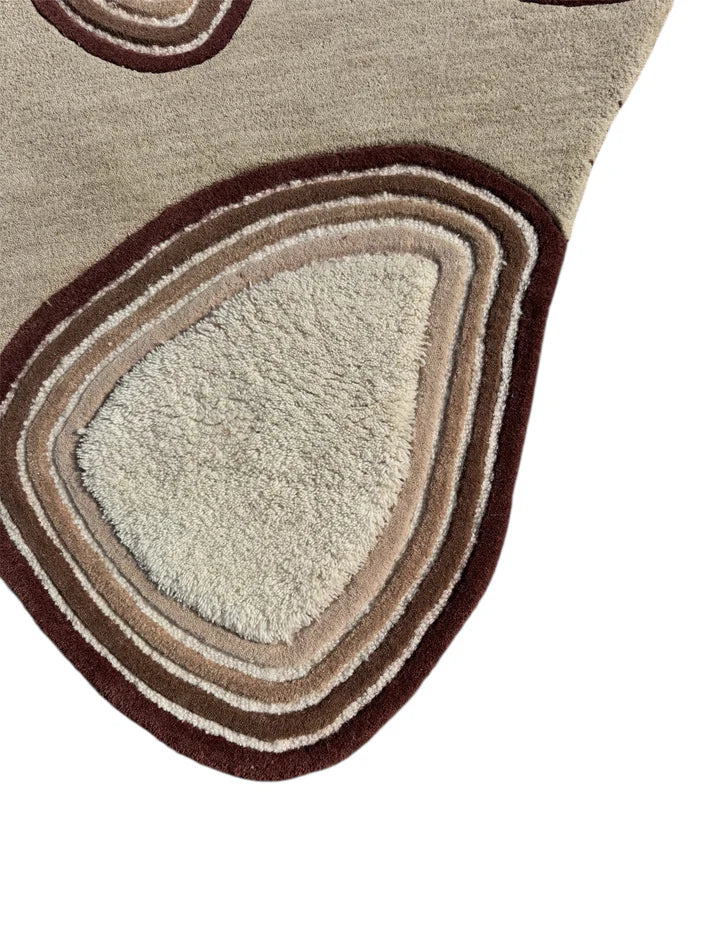 Pebble Ring Abstract Area Hand Tufted New Zealand Wool Rug