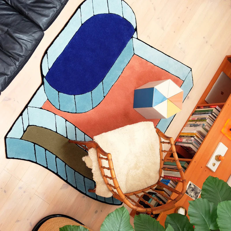 Dimensional Geometry Wool Floor Art