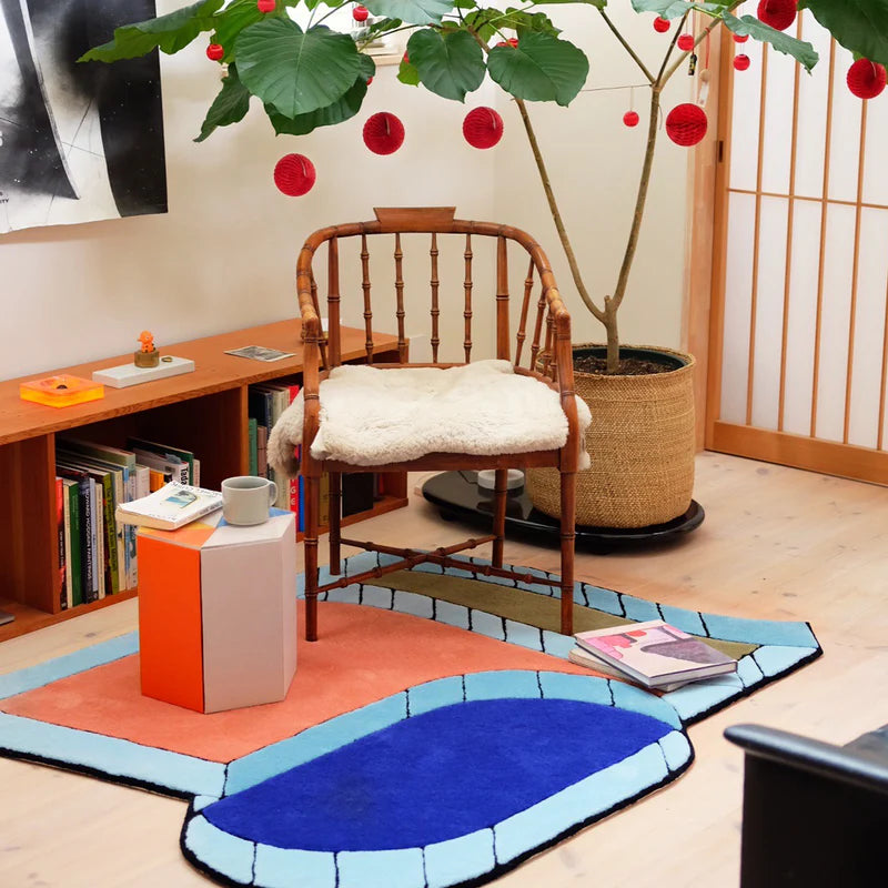Dimensional Geometry Wool Floor Art