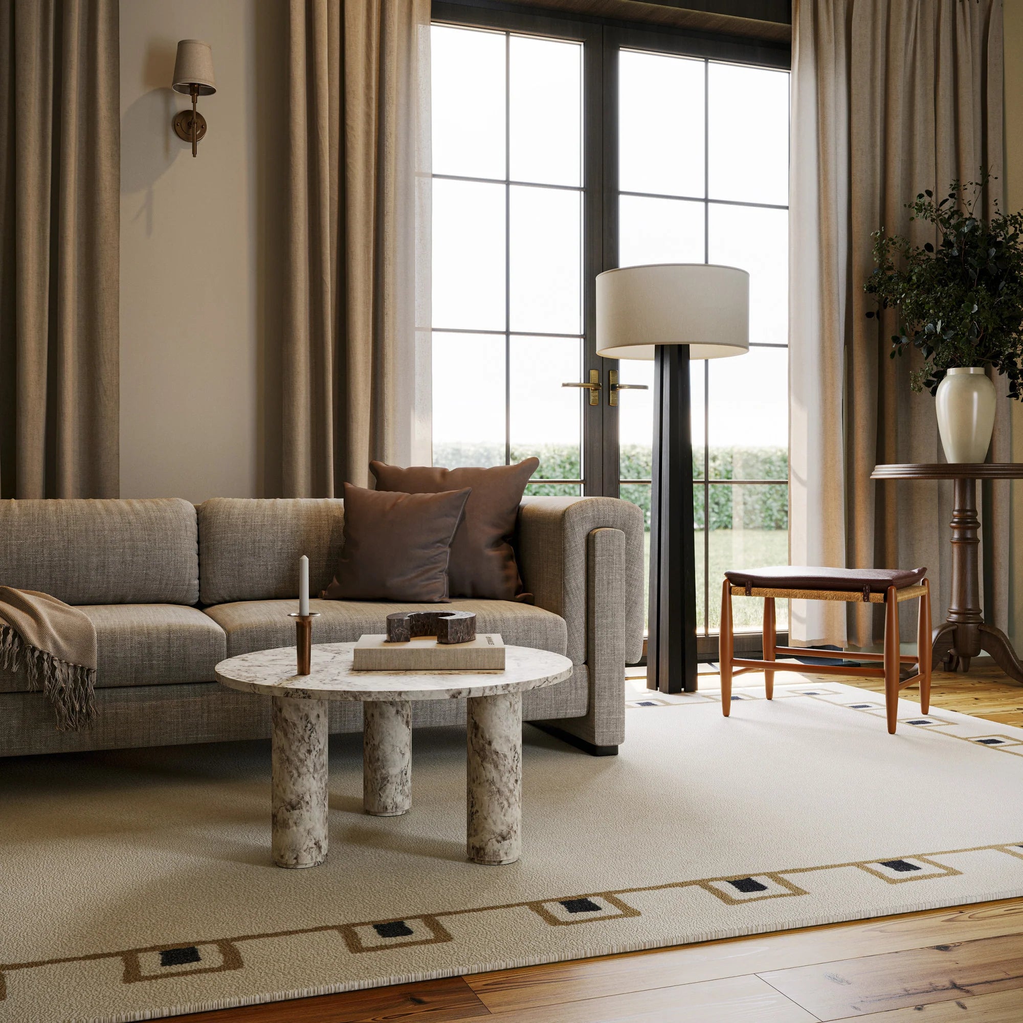 Soft Ivory Modern Rug for Luxury Interior Décor