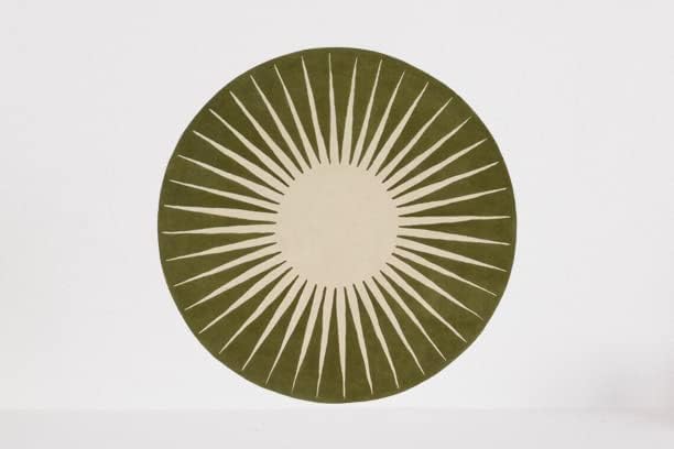 Green Sunray Pattern Round Carpet