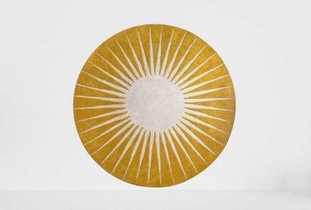 Mustard Yellow Sunburst Round Carpet