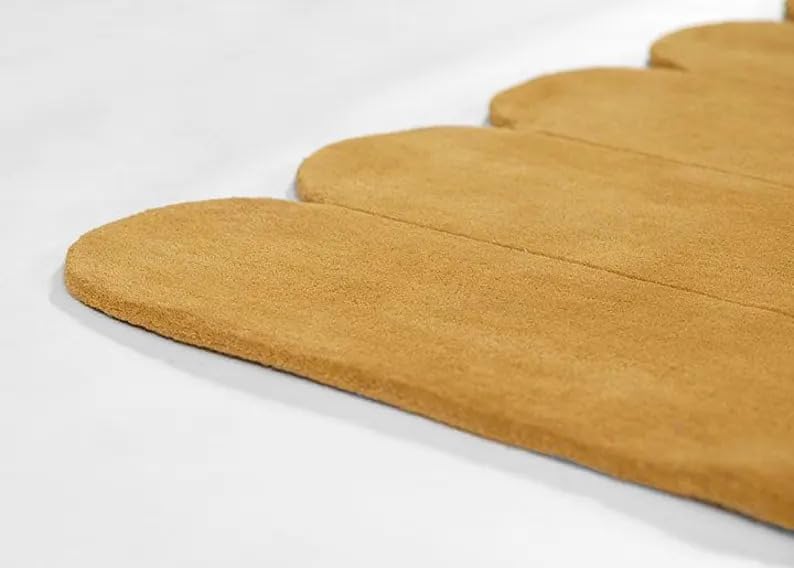Mustard Gold Sculpted Pill-Strip Area Rug