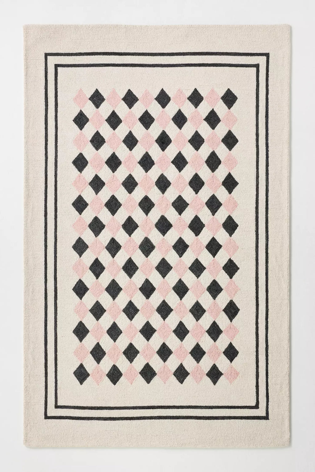 Ivory Harlequin Designer Wool Rug