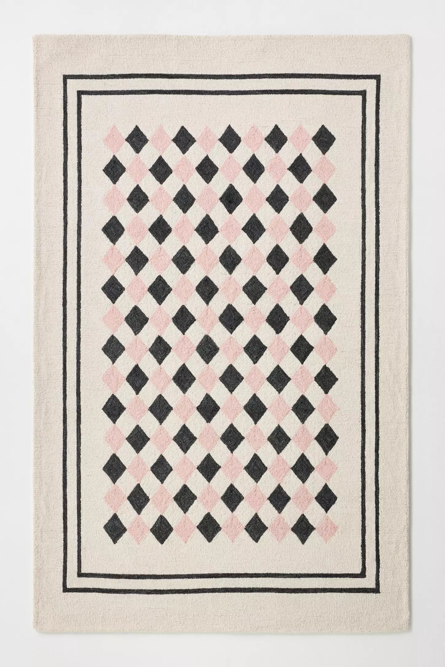 Ivory Harlequin Designer Wool Rug