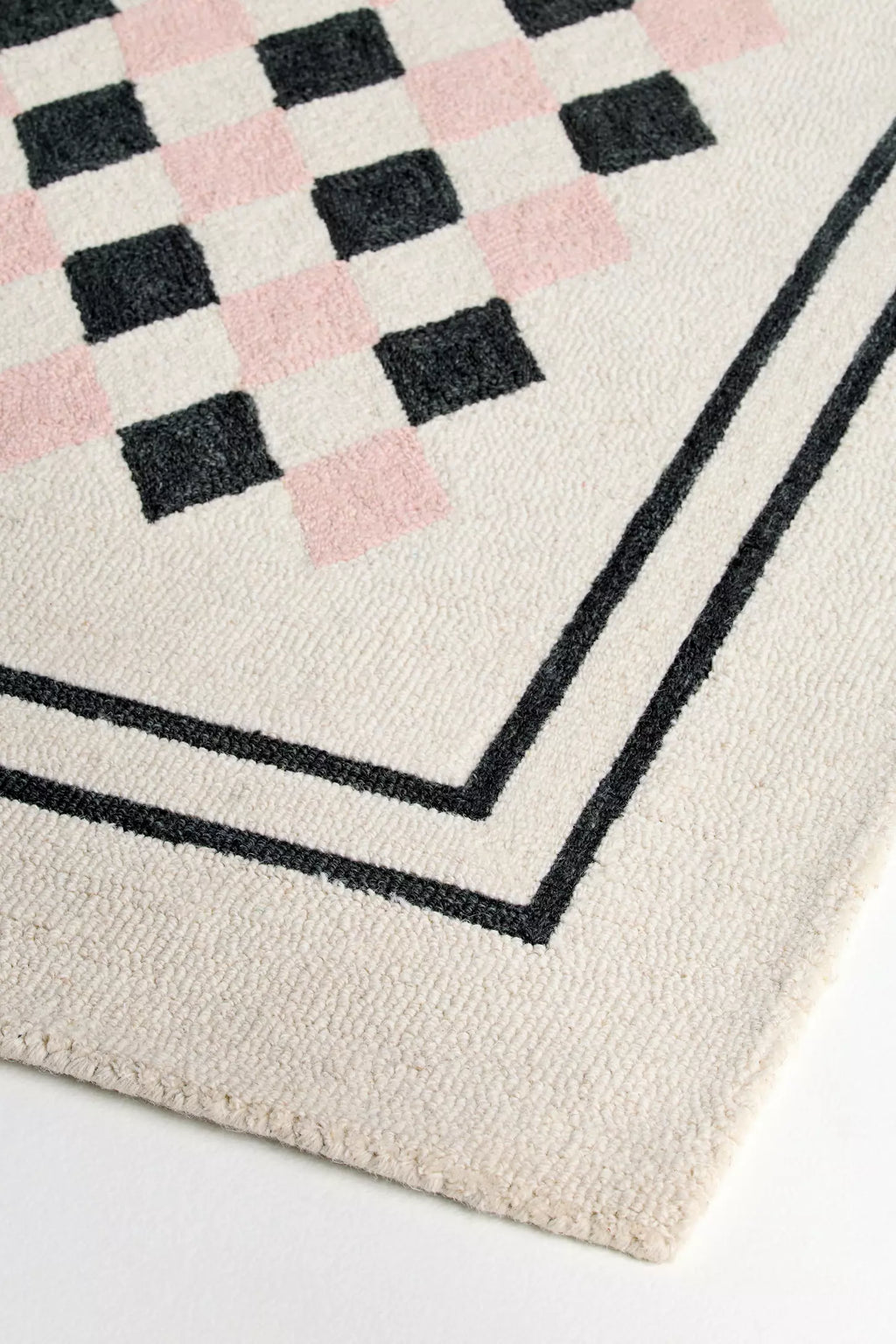 Ivory Harlequin Designer Wool Rug