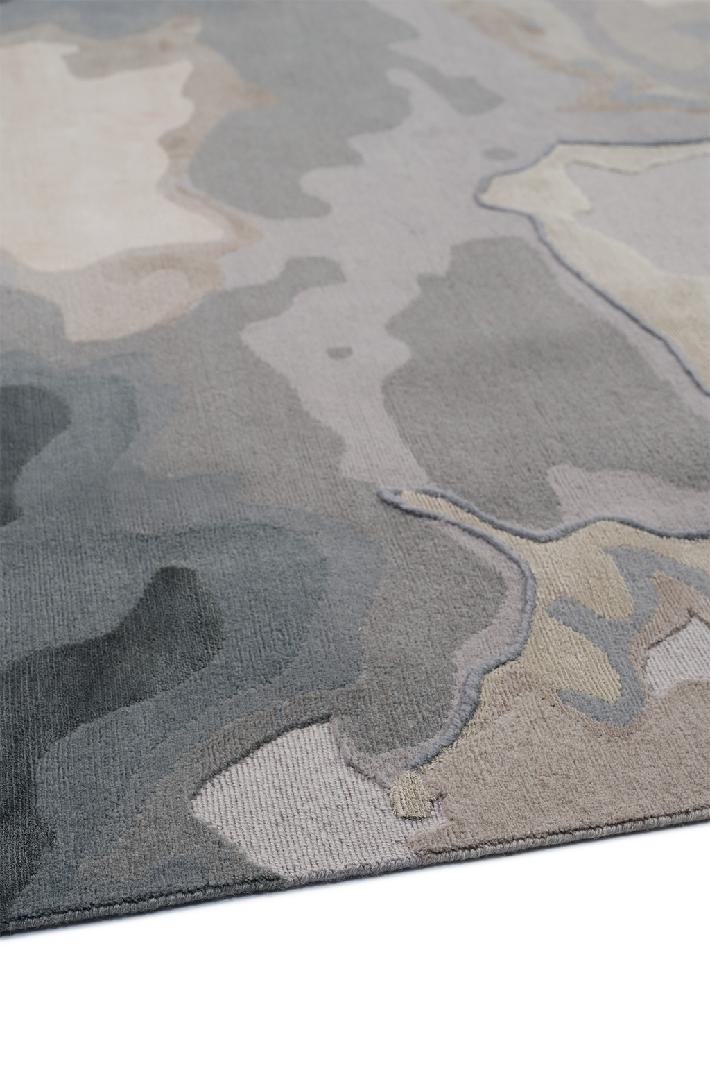 Glacial Strata Silk Viscose Abstract Area Rug