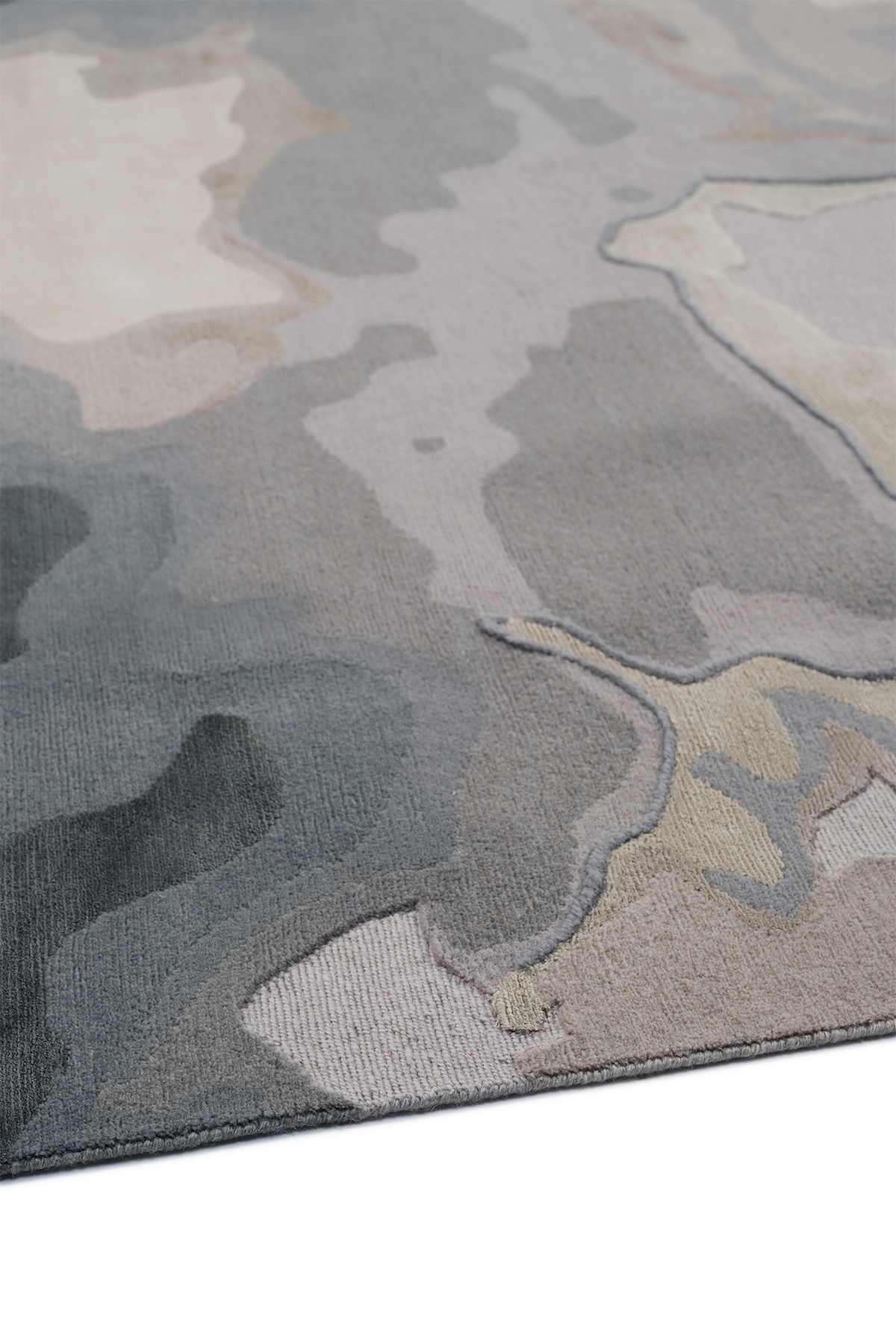Glacial Strata Silk Viscose Abstract Area Rug