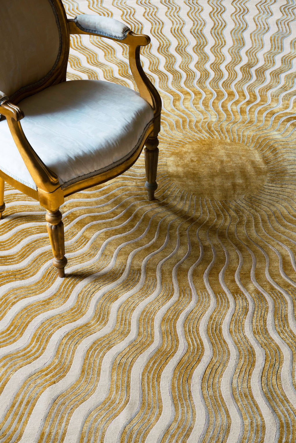 Golden Solstice Silk Viscose Area Rug