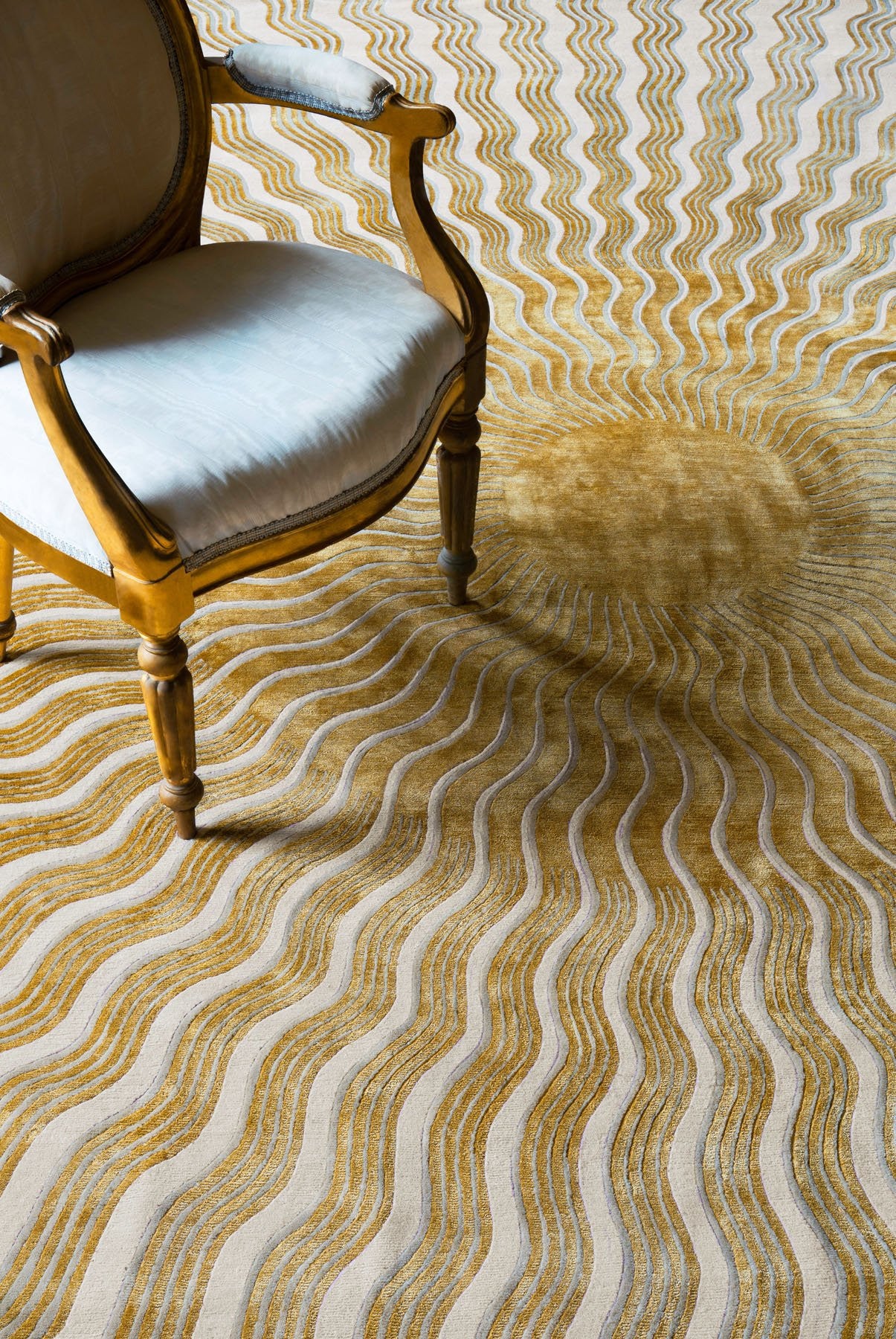 Golden Solstice Silk Viscose Area Rug
