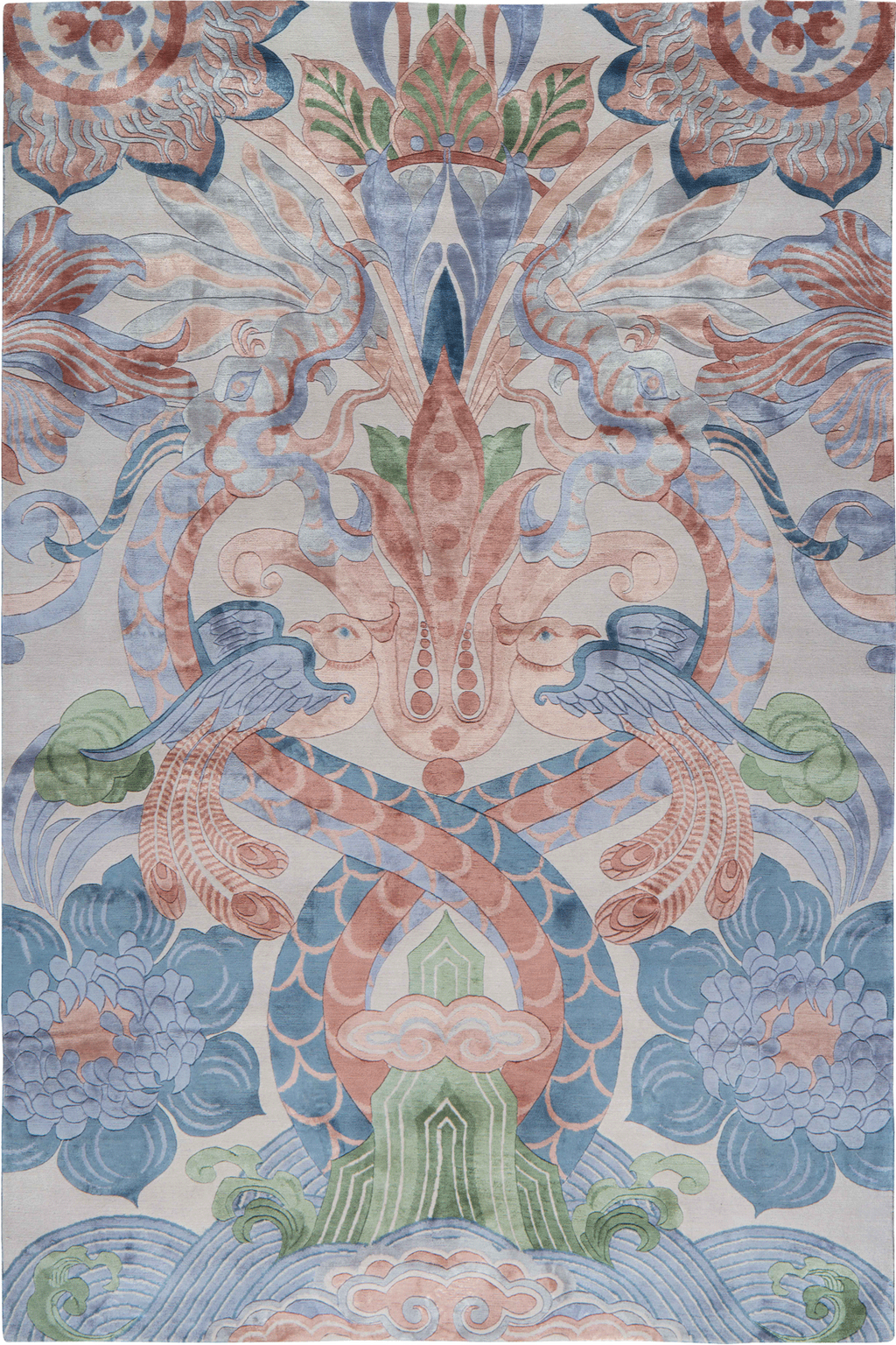 Eternal Phoenix Garden Silk Rug