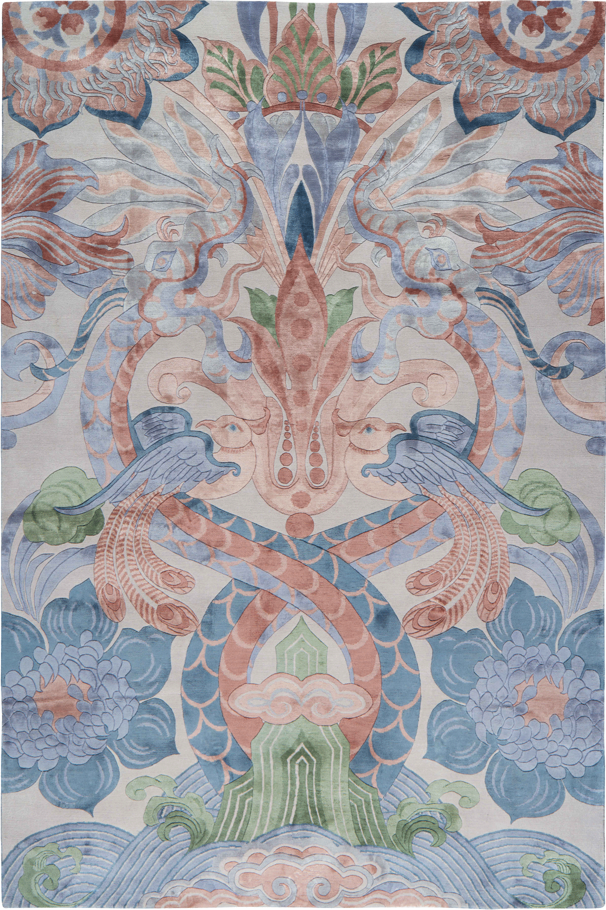 Eternal Phoenix Garden Silk Rug