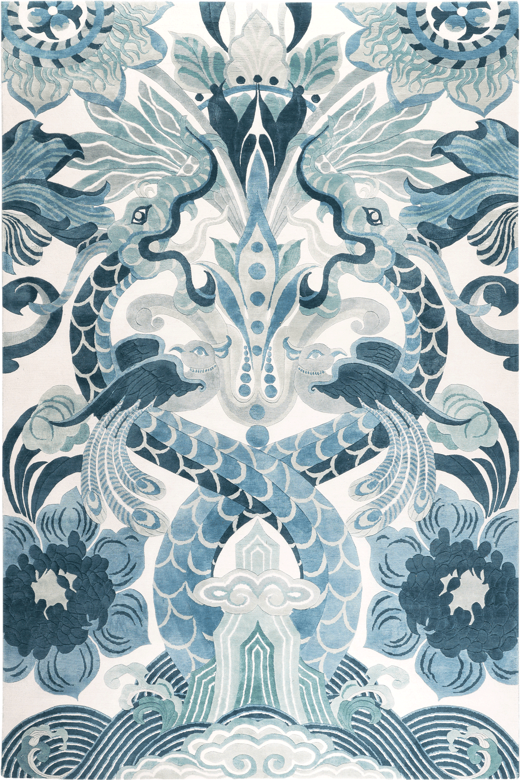 Lapis Imperial Garden Silk Rug