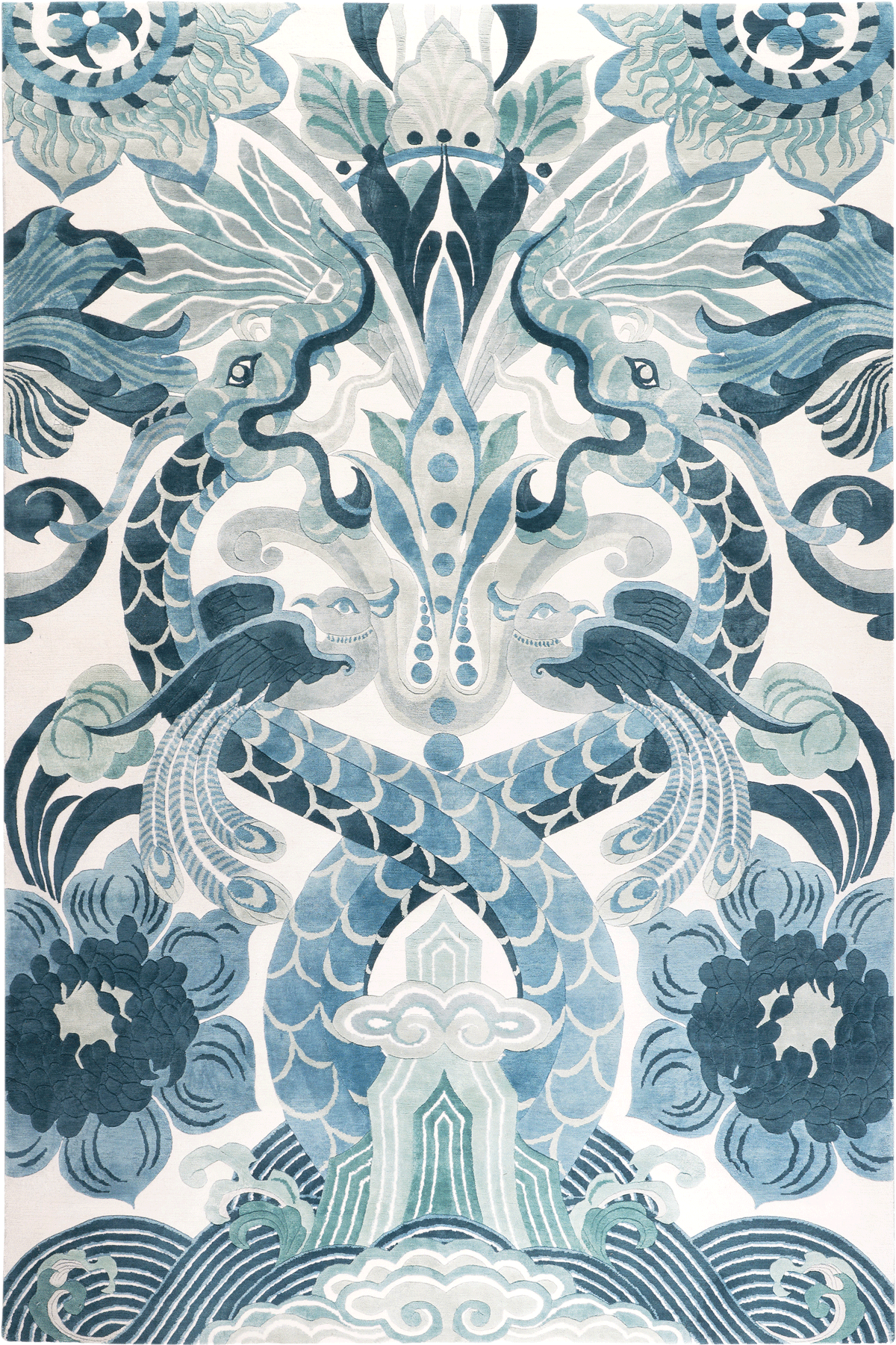 Lapis Imperial Garden Silk Rug