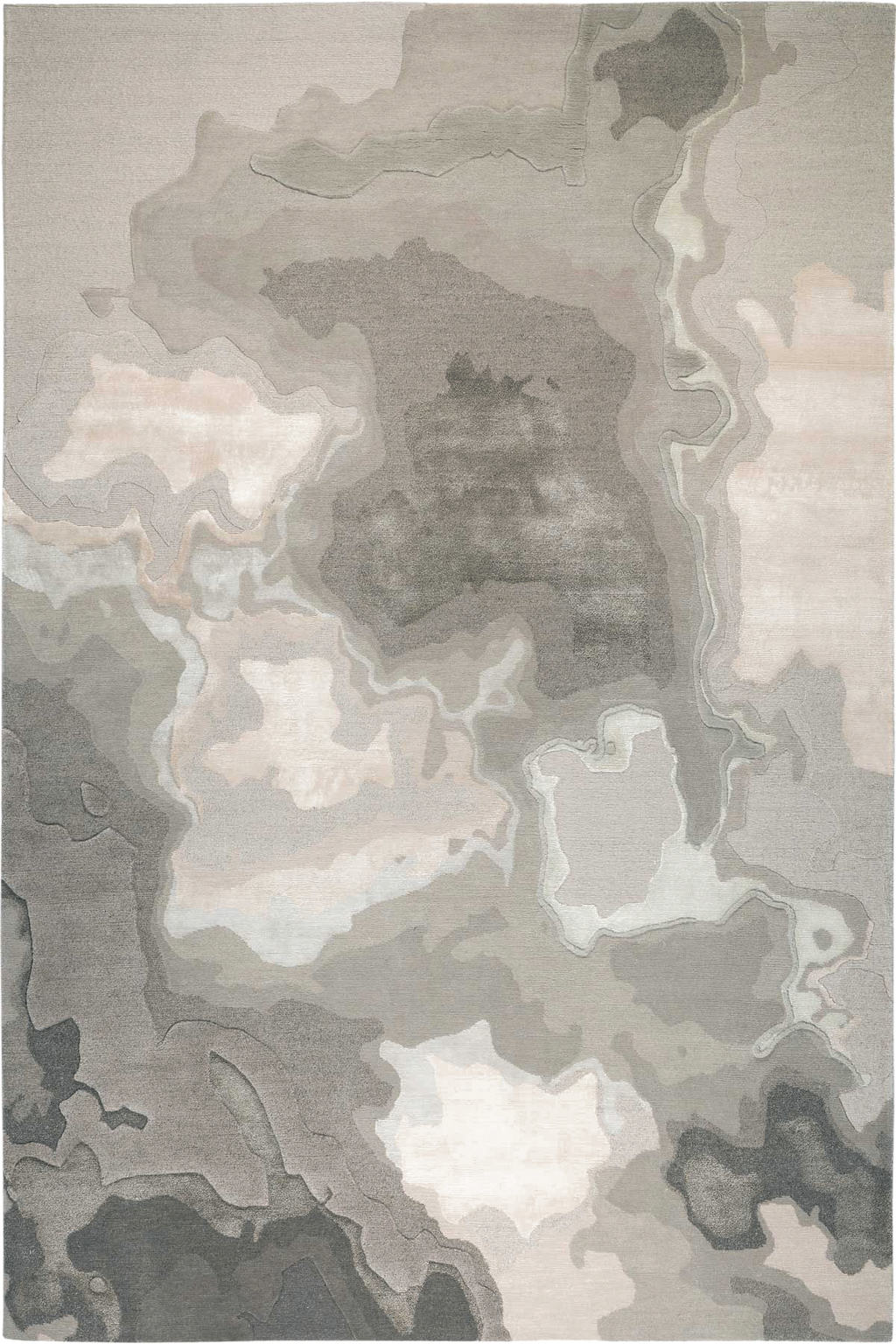 Storm Vein Silk Viscose Abstract Area Rug