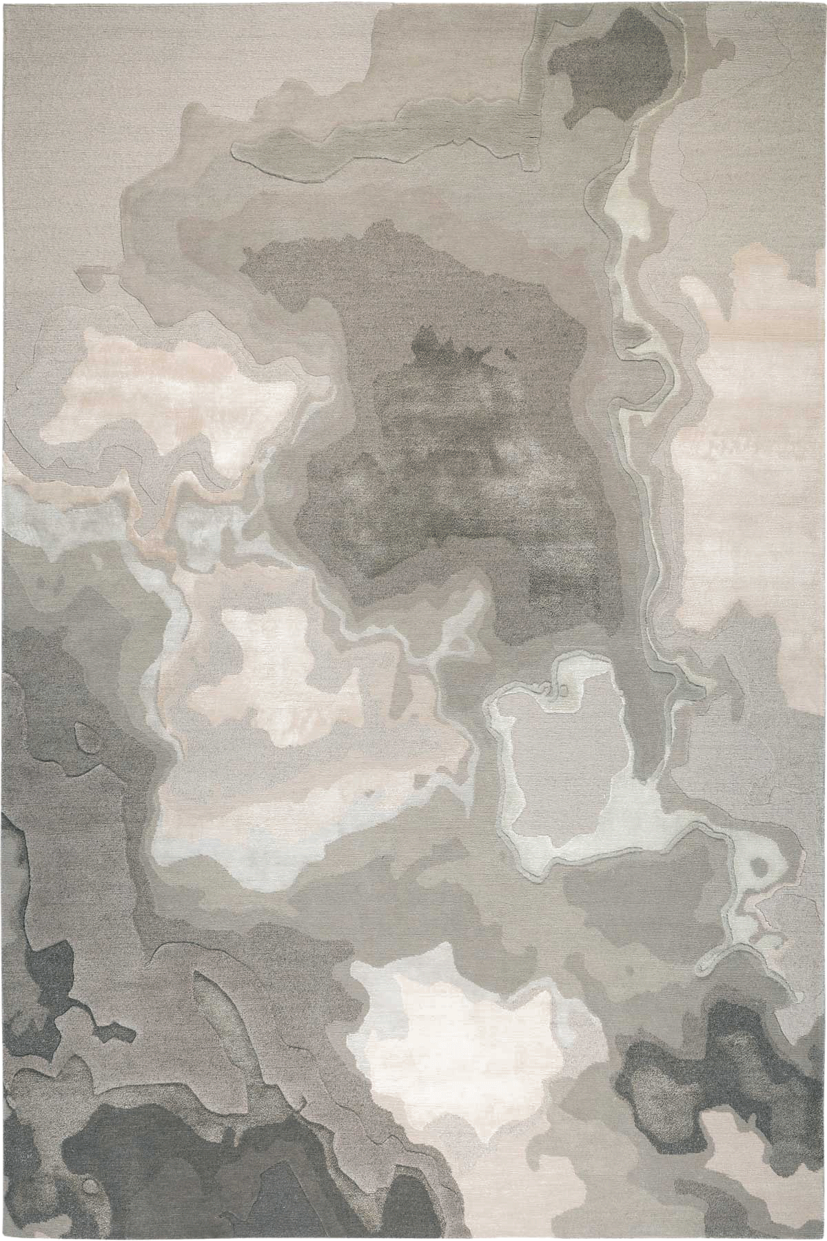 Storm Vein Silk Viscose Abstract Area Rug