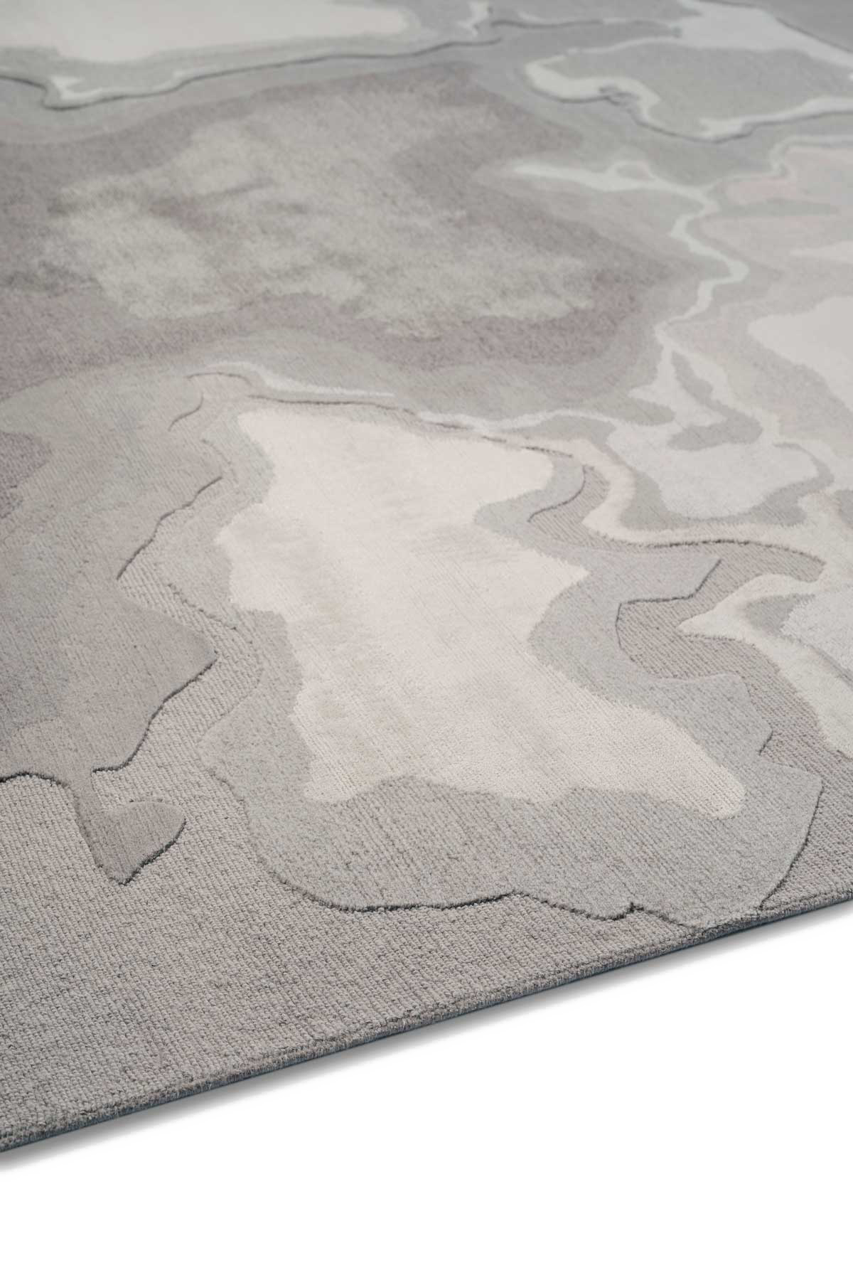 Storm Vein Silk Viscose Abstract Area Rug