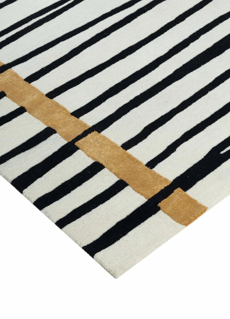 Graphic Stripe Contemporary Wool Rug