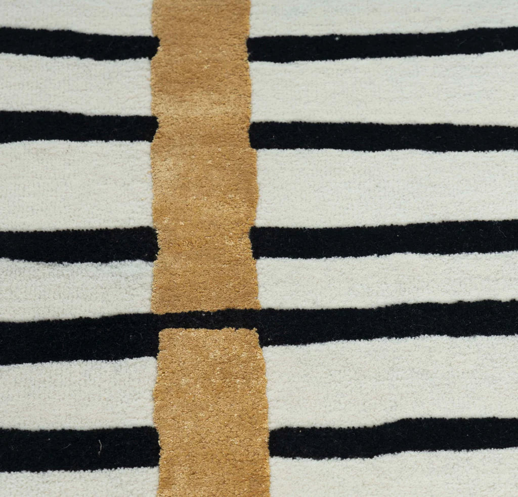Graphic Stripe Contemporary Wool Rug