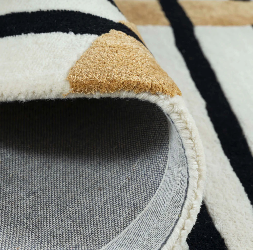 Graphic Stripe Contemporary Wool Rug