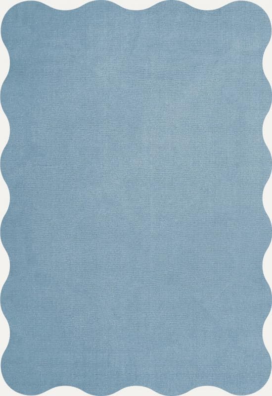 Unique scalloped edge design Hand Tufted Rug