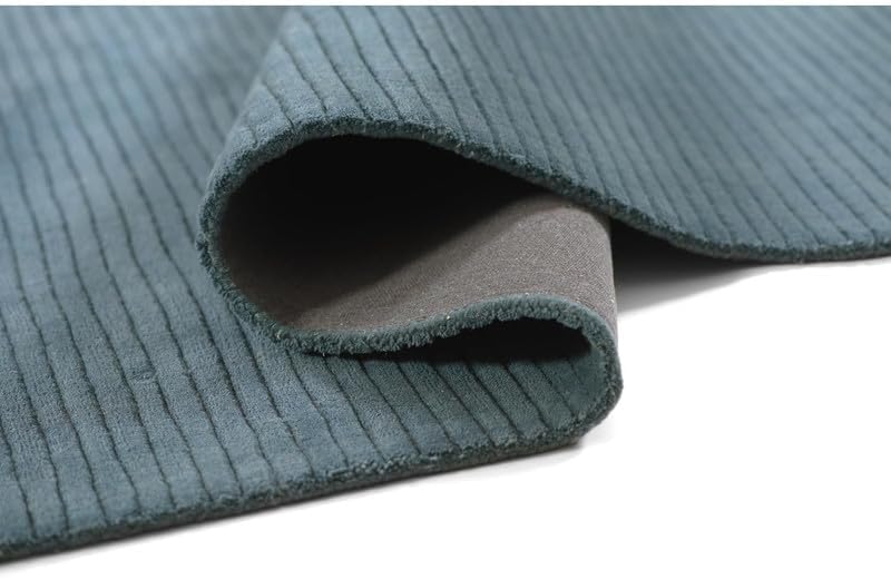 Teal Ribbed Texture Area Rug