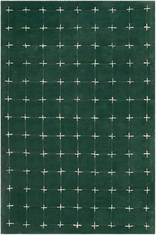 Emerald Green Grid Area Rug