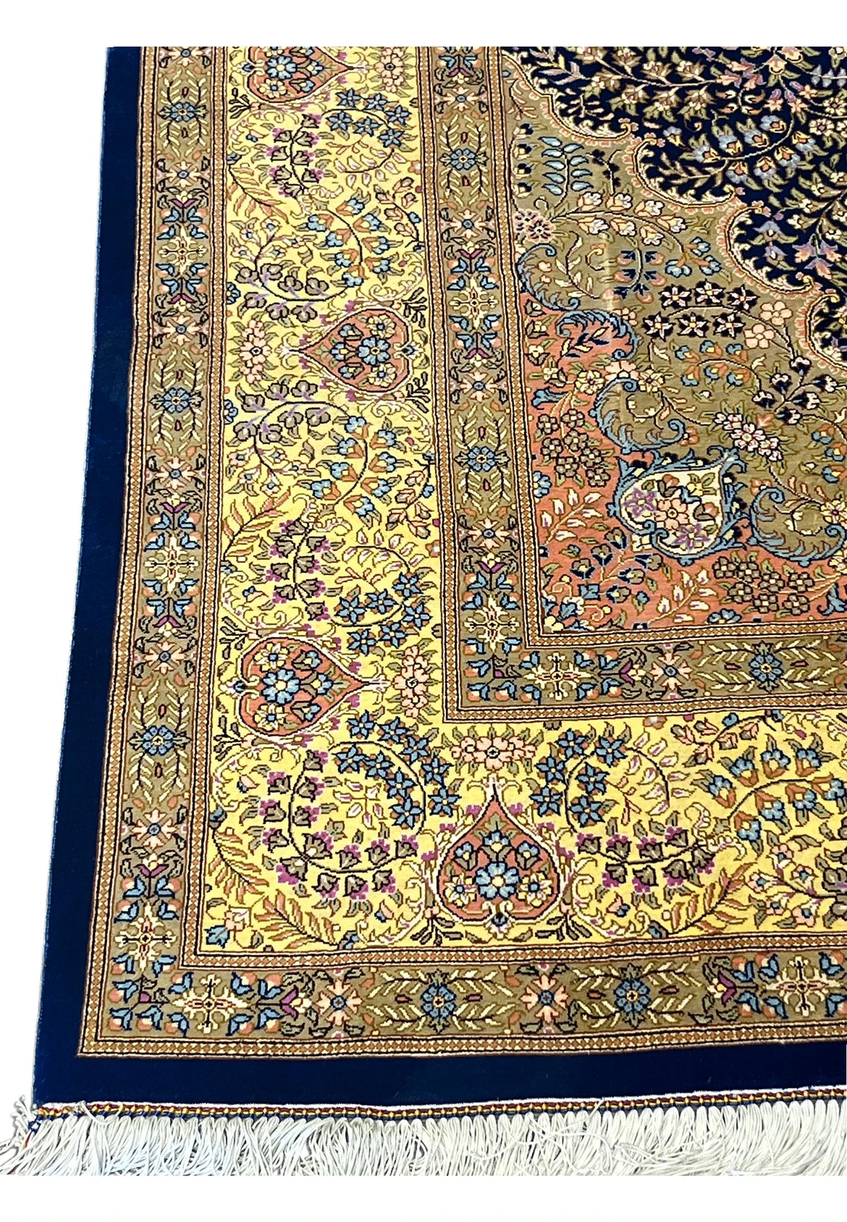 The Solstice Imperial Hand-Knotted Royal Indigo & Gilded Gold Rug