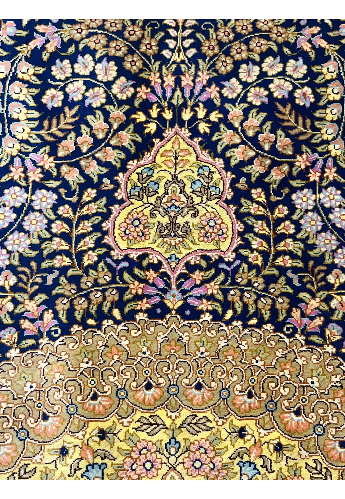 The Solstice Imperial Hand-Knotted Royal Indigo & Gilded Gold Rug