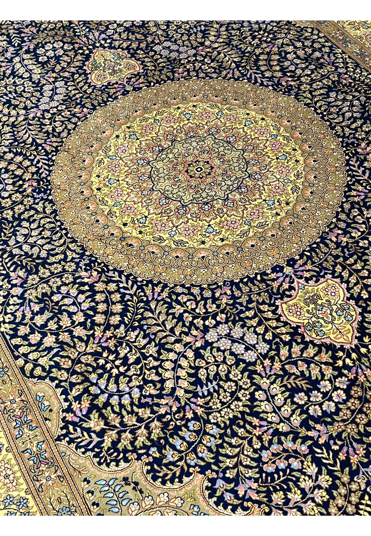 The Solstice Imperial Hand-Knotted Royal Indigo & Gilded Gold Rug