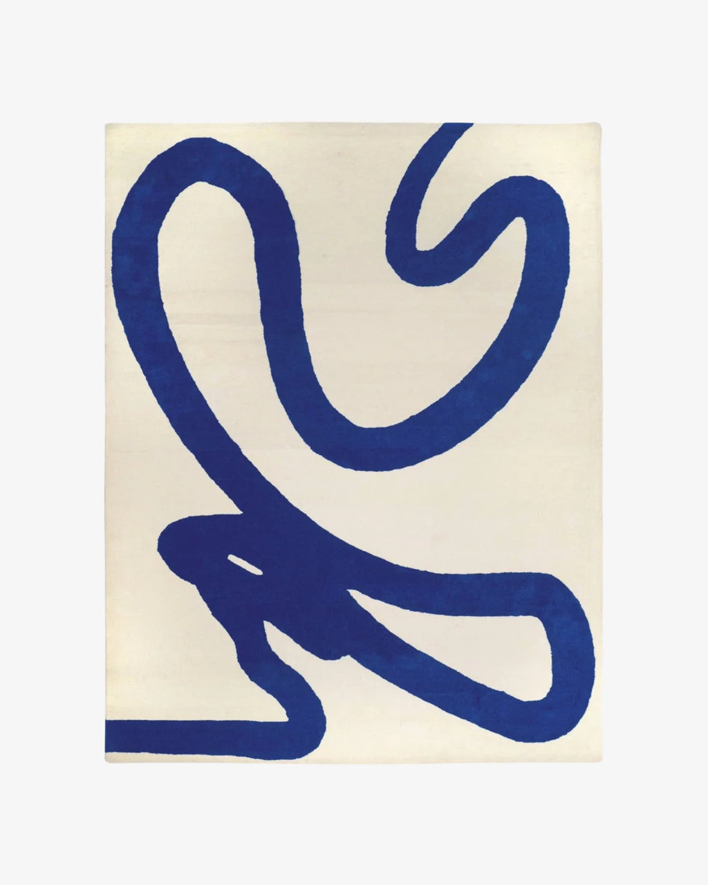 Modern Cobalt Wave Wool Rug