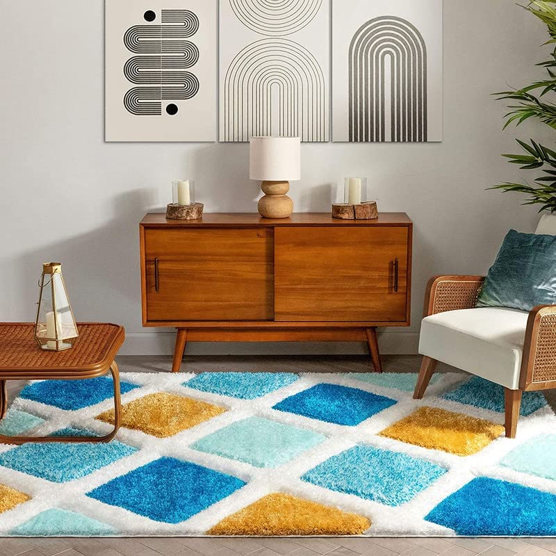 Vibrant Harlequin Design Area Rug