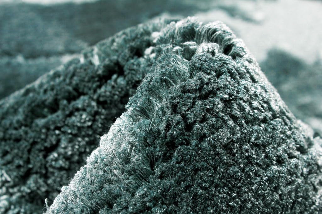 Dark Teal Fluid Wool & Viscose Carpet