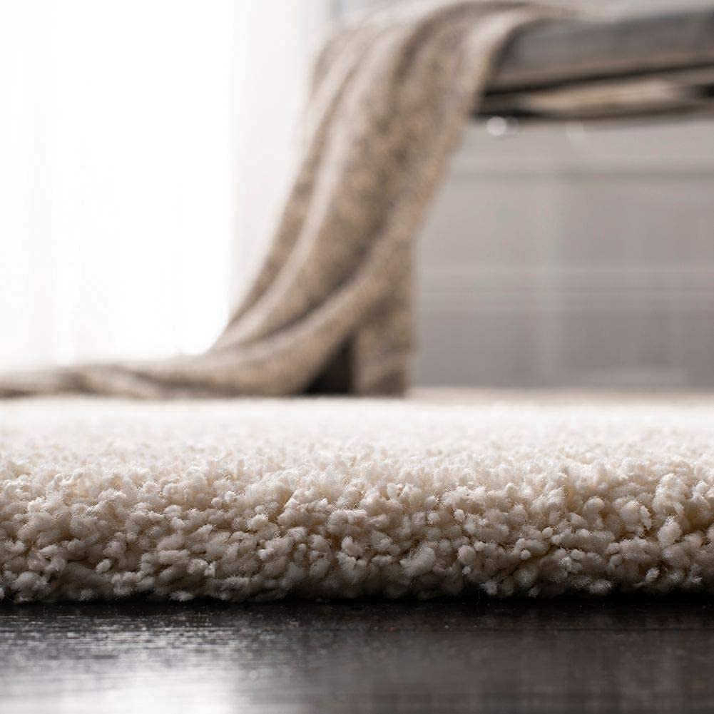 Soft Ivory Fluffy Living Room Carpet