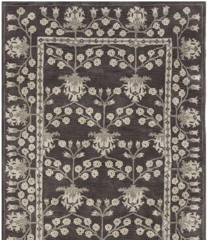 Charcoal & Ivory Hand Tufted Wool Rug