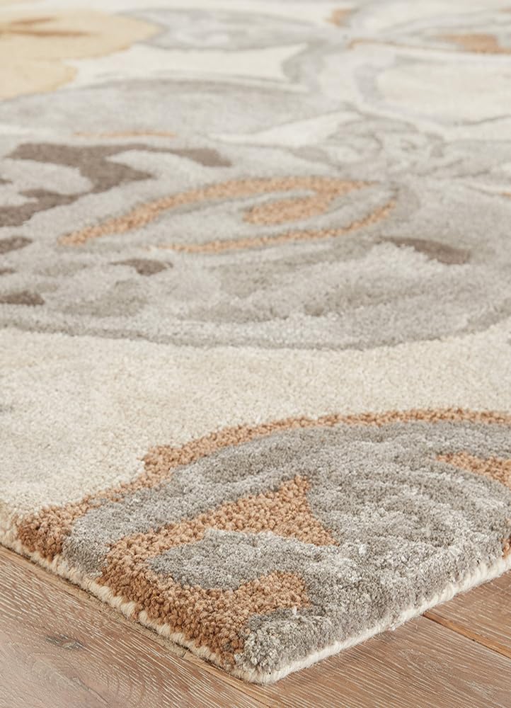 Elegant Floral Beige Area Rug