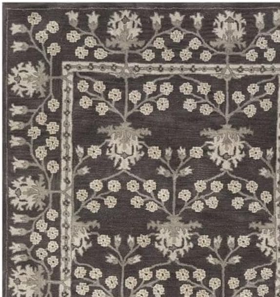 Charcoal & Ivory Hand Tufted Wool Rug